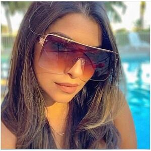 Oversized Shield Sunglasses Women Fashion‎ Rimless UV400 Protection Lentes Gafas